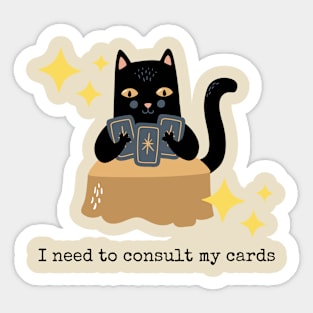 Mystical Tarot Cat T-Shirt Sticker